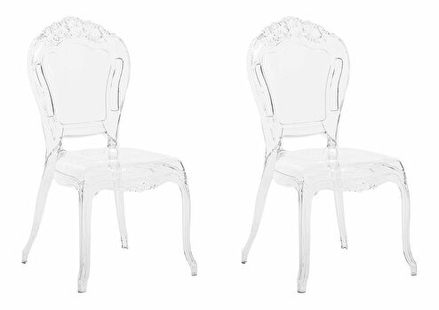 Set 2 buc. scaune pentru sufragerie Vitton (transparent)