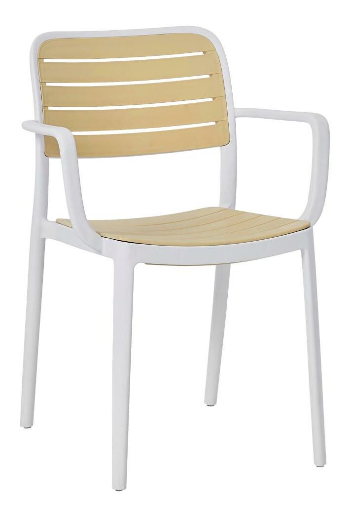 Záhradná stolička Kartos 2 (biela + béžová)