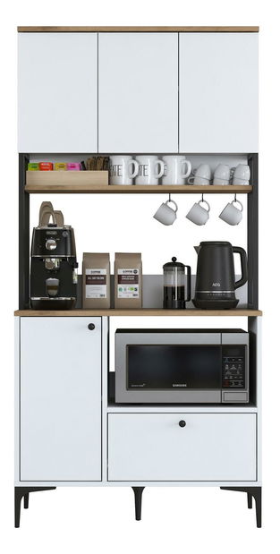 Policová skriňa Jenaretta 159 (biela + orech)