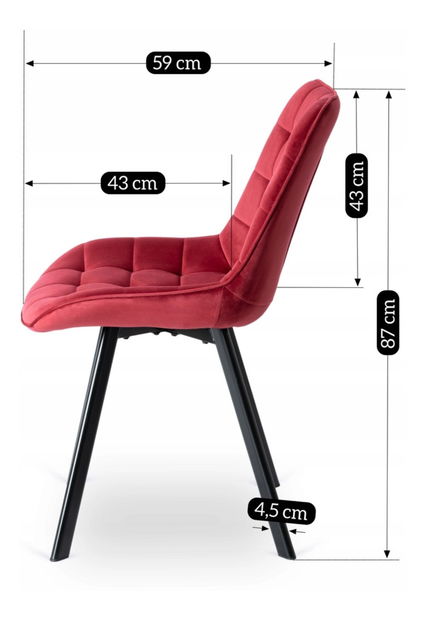 Jedálenská stolička Roprodocun (bordová) 