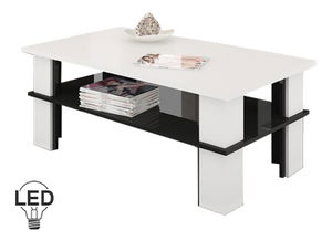 Konferenčný stolík Fernhill 2 (biela + lesk čierny)