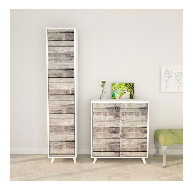 Mobilier Hol Mobeba (stejar + alb) 