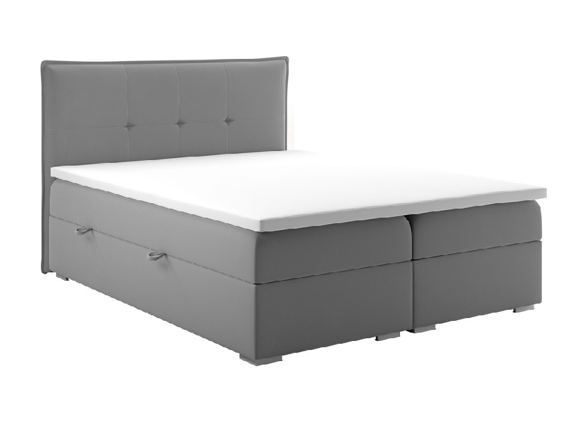 Bračni krevet Boxspring 140 cm Carla (siva)(s prostorom za odlaganje)