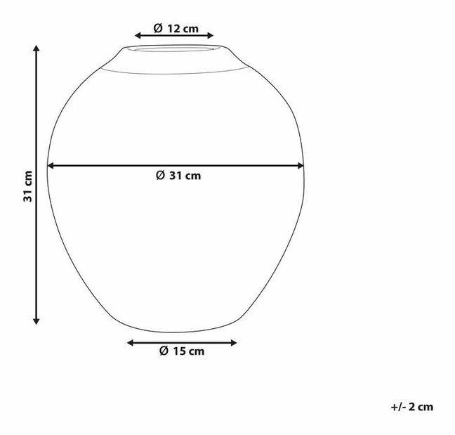 Váza LAURECIA 31 cm (keramika) (čierna)