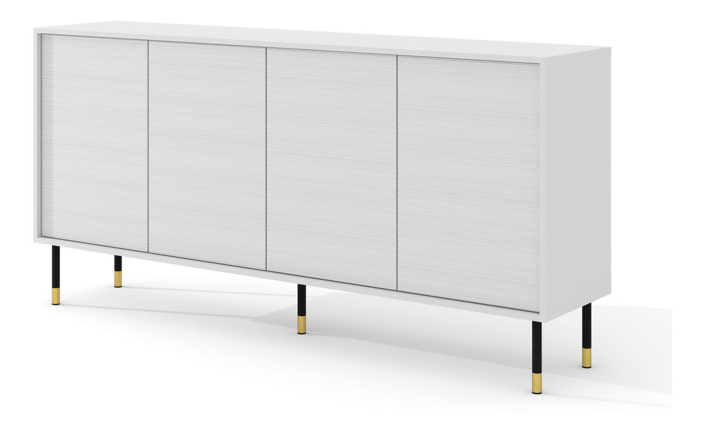 Dulap 4D 180 Sherlock (alb + Negru + Auriu)