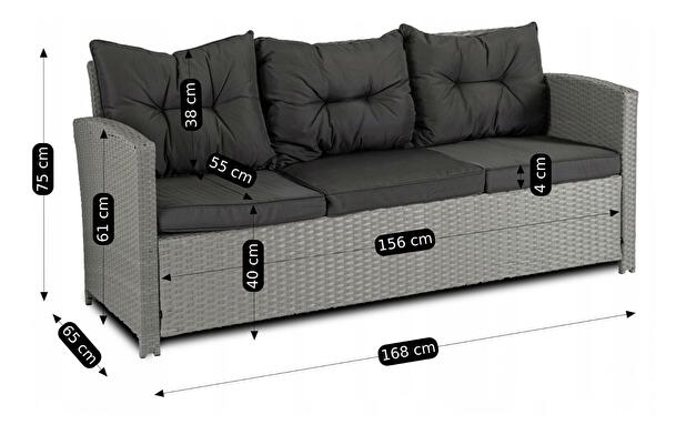 Záhradný set Comidas (sivá) (pre 7 osôb)