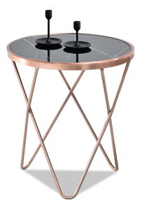 Konferenčný stolík Armin S (čierny mramor + medená)