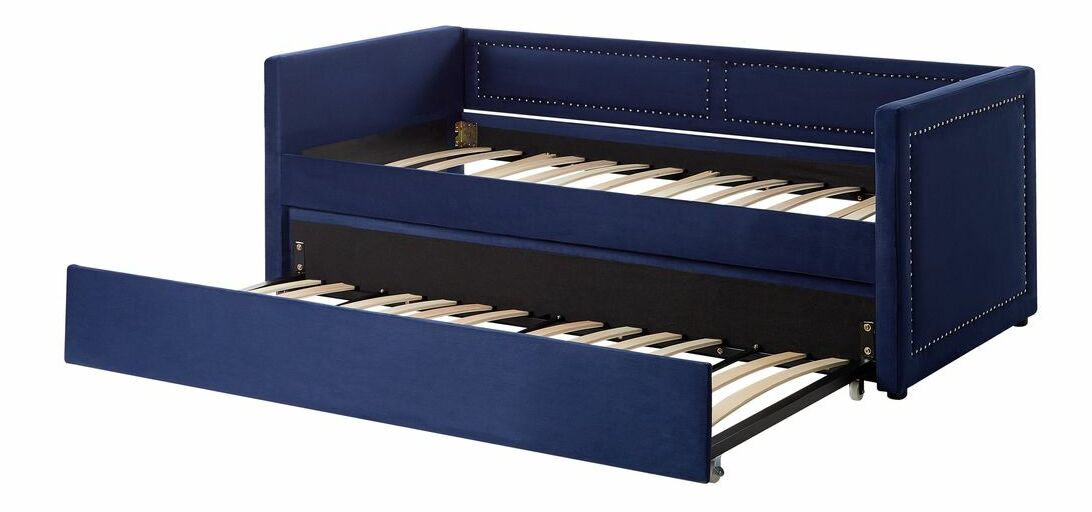 Pat de o persoană 200 x 90 cm Mimza (albastru)