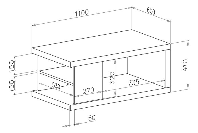 Stolić za kavu Liora (bijela + beton)
