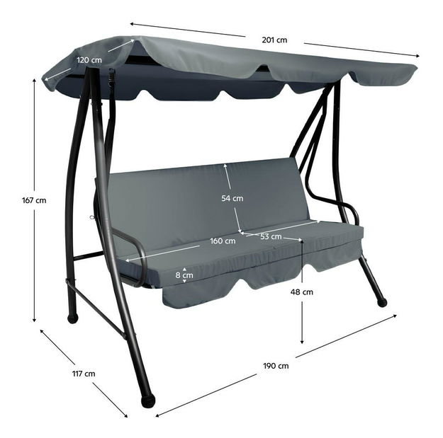 Záhradná hojdačka Kermit (sivá)