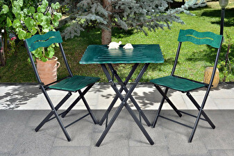 Set masă scaune de grădină (3 buc) Bonita (verde + Negru)