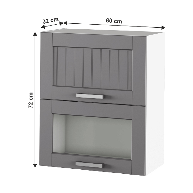 Horná kuchynská skrinka Janne Typ 8 (tmavosivá + biela)