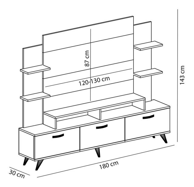 Mobilier living Ding (alb + nuc)