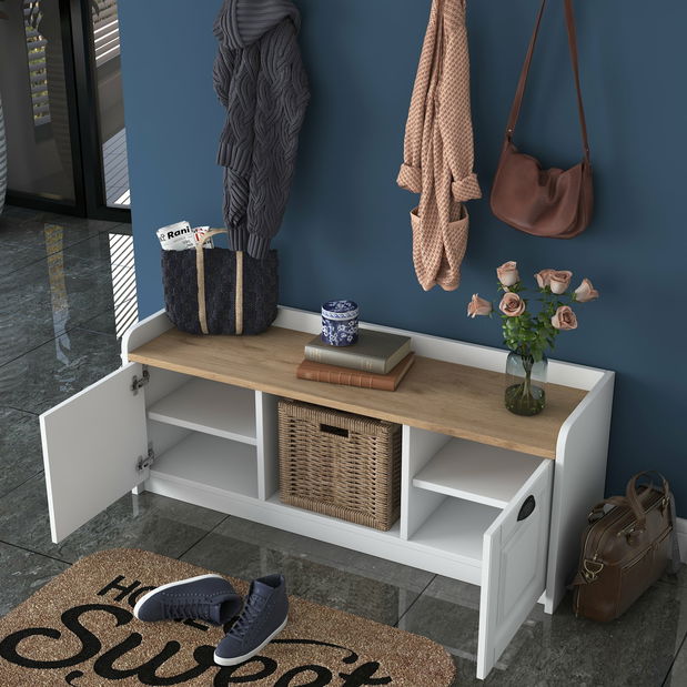 Előszoba szett Pixie 2 (fehér + dió)