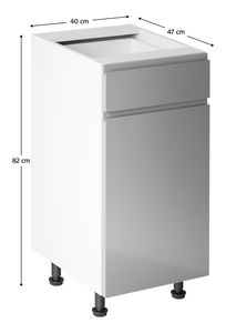 Donji ormarić D40S1 Aurellia (bijela + siva)