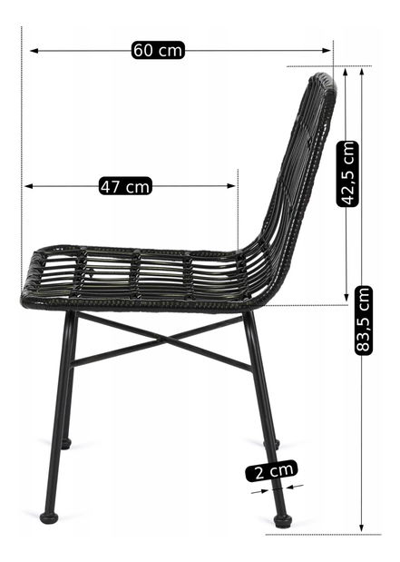 Vrtna stolica Wendats (crna) 