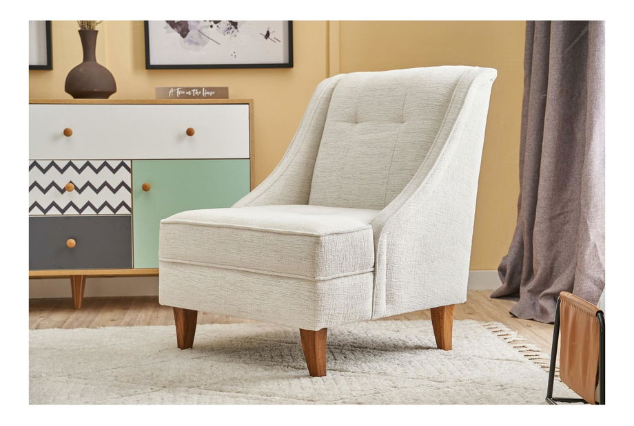 Kreslo Eloketta (krémová + orech)