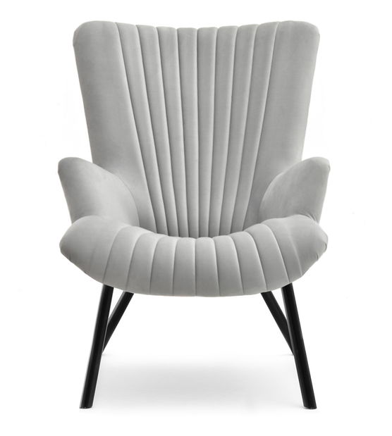 Dizajnové kreslo Lanzaris (sivá + zlatá)