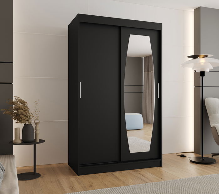 Dulap de haine 120 cm Rosaria (Negru)