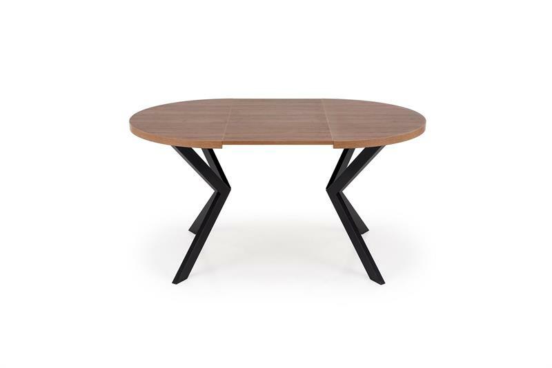 Masă de sufragerie extensibilă Pepeera (nuc + negru)