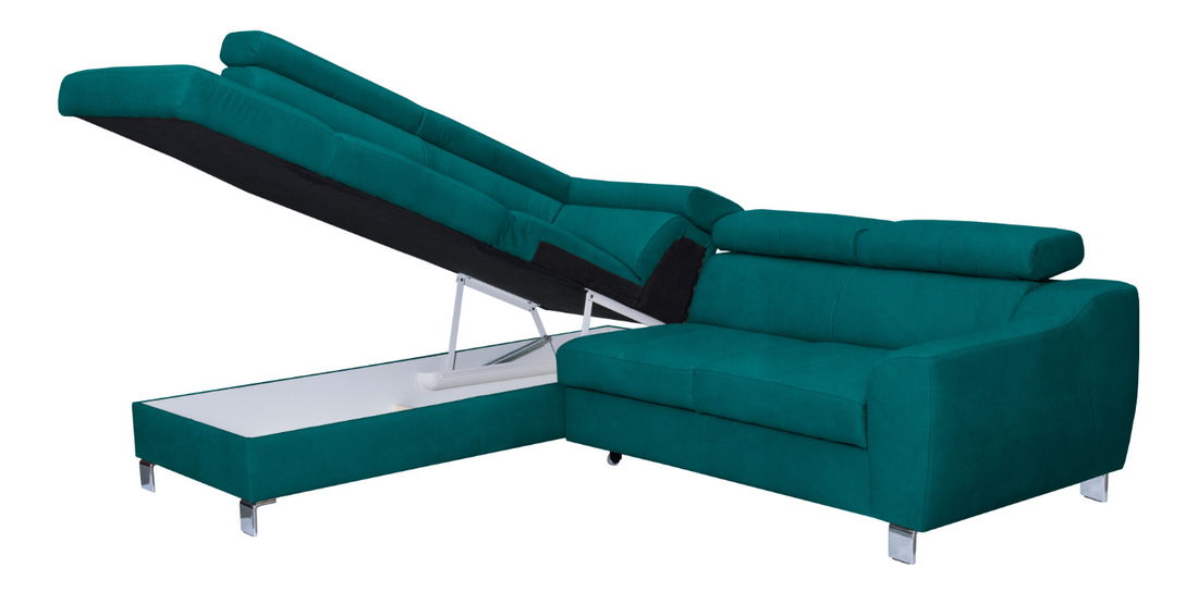 Rohová sedačka BRW Aspen (petrolejová) (L)