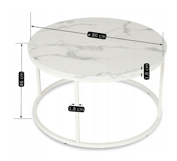 Stolić za kavu Aparentar Max (bijeli mramor) 