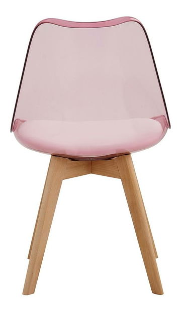 Scaun sufragerie Bralla 2 (transparent + roz + fag + alb) 