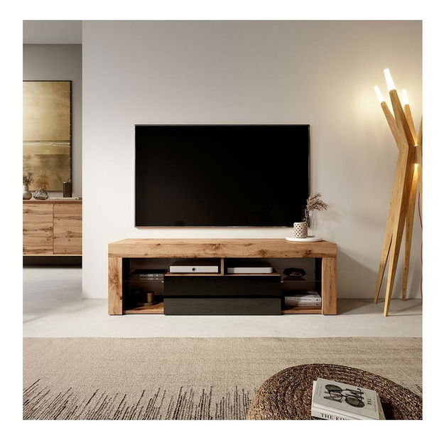 Dulap TV Bionca (stejar lancelot + negru)