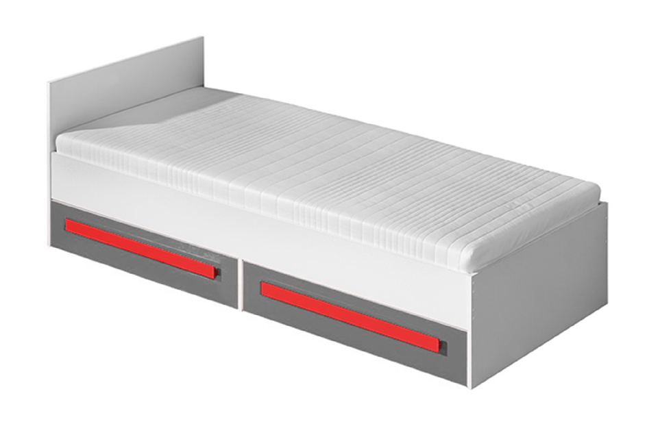 Jednostruki krevet 90 cm Gullia 11 (bijela + siva)