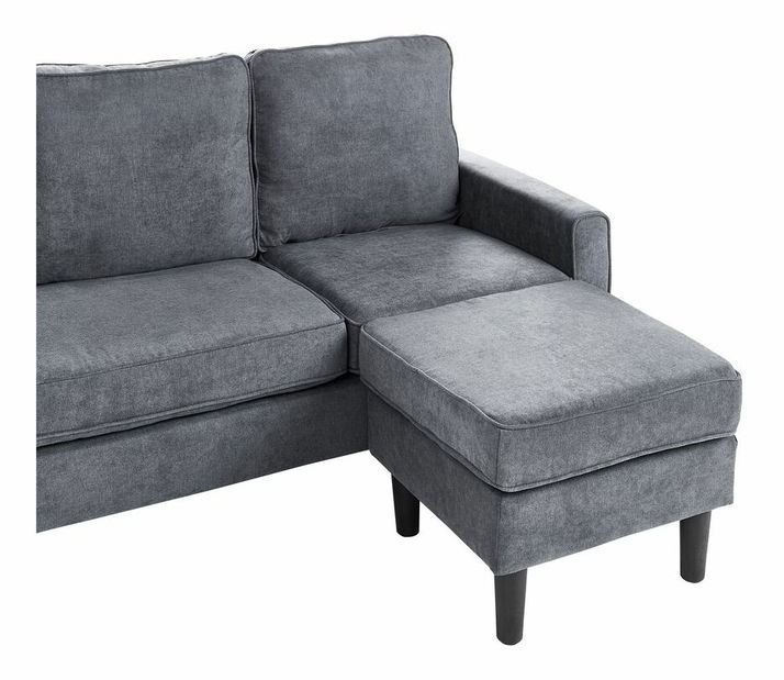 Pohovka trojsedačka Arran (tmavosivá) (s taburetkou)