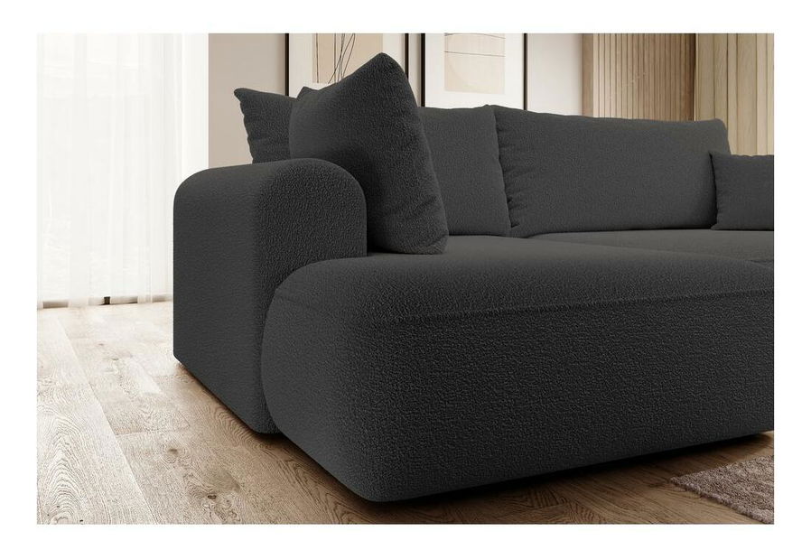 Kutna garnitura Olivo II (L) (tamnosiva + crna)