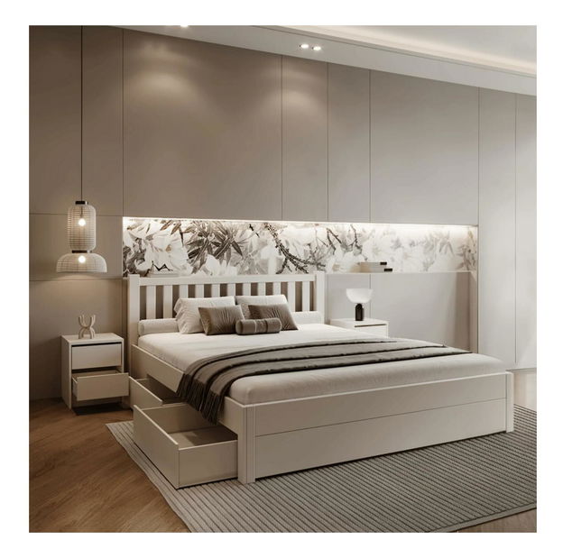 Franciaágy 160 cm Luciusa (fehér) 