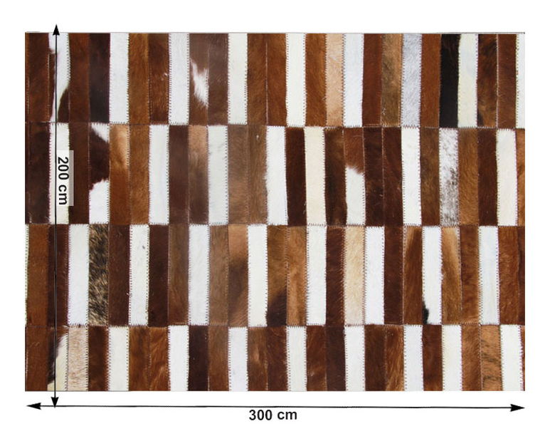 Bőr szőnyeg 69x140 cm TYP 05 (marhabőr + patchwork minta)
