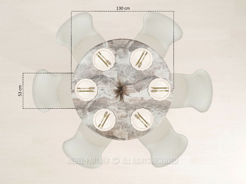 Masă sufragerie Sudoracion (marmură + auriu)