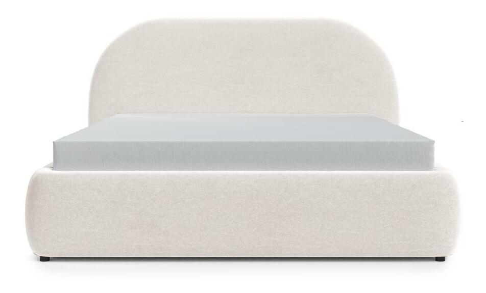 Bračni krevet 140 cm Olivo P (s podnicom) (s prostorom za odlaganje) (bijela + crna)