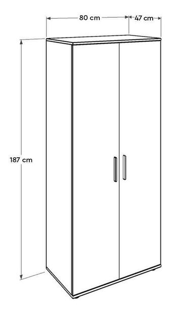 Ruhásszekrény Ginevra (világos dió)