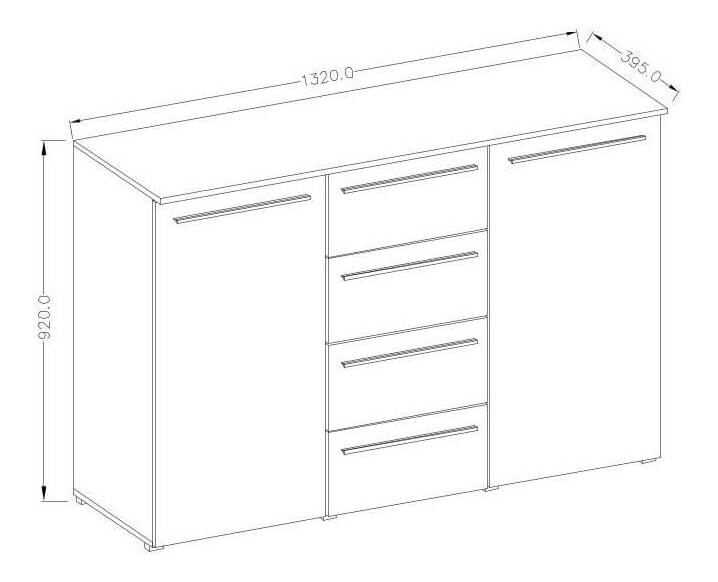 Comodă Alyce Typ 26 (negru alp lucios)