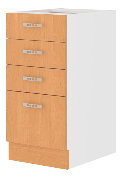 Dolná kuchynská skrinka Sylrona 40 D 4S BB (biela + jelša)