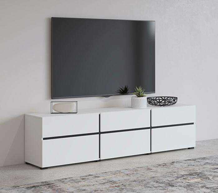TV stolík/skrinka Crossroad W41 (čierna + biela)