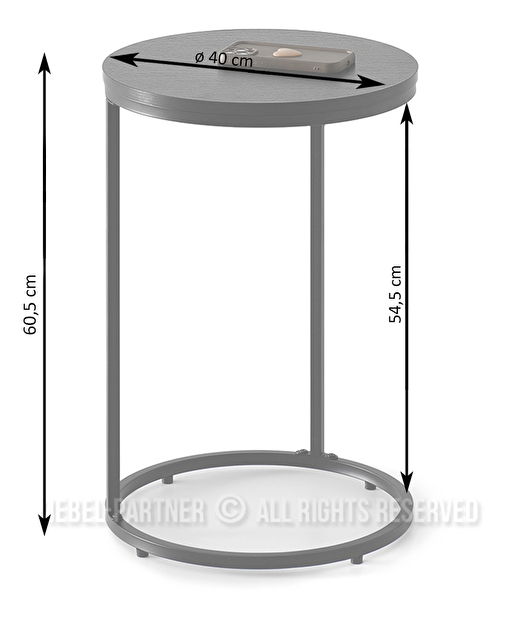 Măsuță de cafea Corden (stejar + negru)