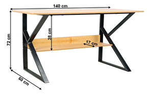 Íróasztal Torcor 140 (bükk + fekete)