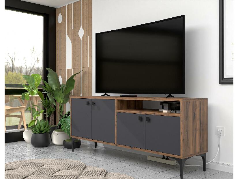 TV asztal/szekrény Kebati 2 (dió + antracit) 