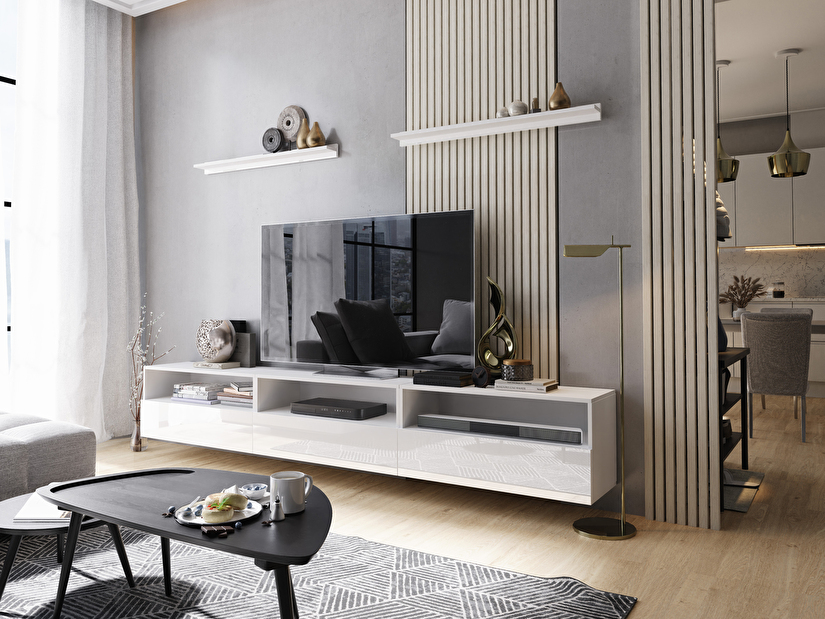 Mobilier living Berny 23 (alb + Alb lucios)