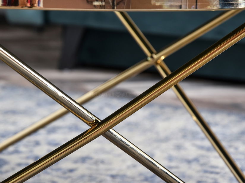 Măsuță de cafea Armin Xl (auriu + maro)