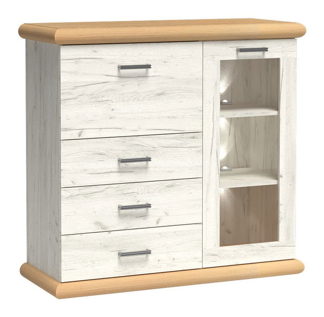 Vitrina Kenny 08 (craft bijela + craft zlatni)