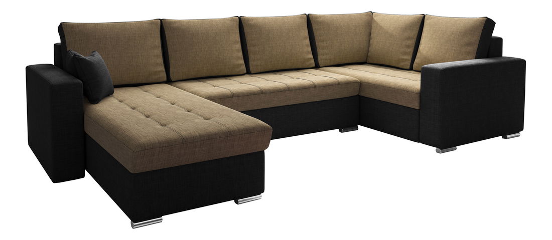 Rohová sedačka U Lambert (béžová + čierna) (P)