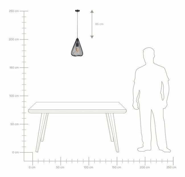 Závesná lampa Condo (čierna)