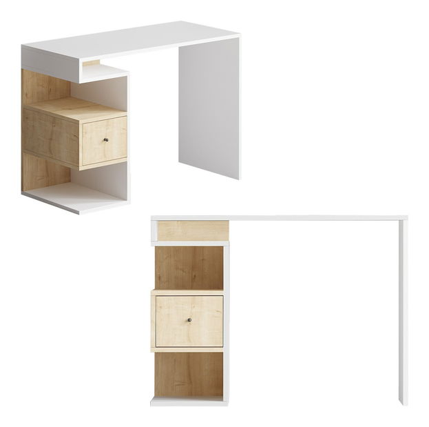 PC stolić Tempo (bijela + hrast)