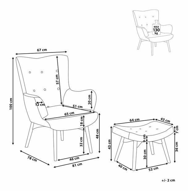 Kreslo Viadene (svetlosivá)
