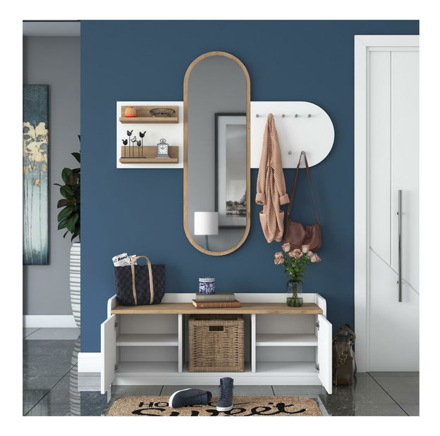 Mobilier hol Vosiku 3 (alb + nuc)